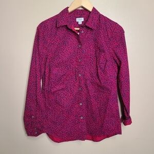 NWT J. Crew Button Up Stretch Cotton Poplin Shirt Signature Fit Leopard Print